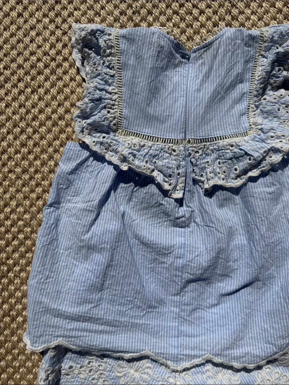 Marlo Kids Girls Light Blue Eyelet Ruffle Two-Piece Matching Set size 3/4 year